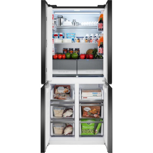 Холодильник Weissgauff WCD 450 Rock Glass NoFrost Inverter 3-хкамерн. графит темный