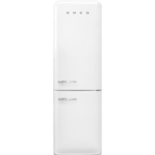 Холодильник SMEG/ Отдельностоящий двухдверный холодильник, стиль 50-х годов, 60 см, белый, No-frost, петли справа
