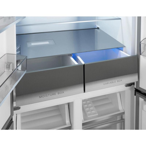 Холодильник Weissgauff WCD 450 Rock Glass NoFrost Inverter 3-хкамерн. графит темный