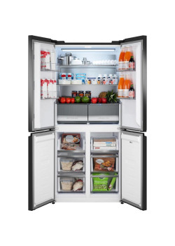 Холодильник Weissgauff WCD 450 Rock Glass NoFrost Inverter 3-хкамерн. графит темный