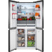 Холодильник Weissgauff WCD 450 Rock Glass NoFrost Inverter 3-хкамерн. графит темный