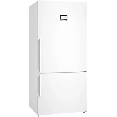 Холодильник BOSCH KGN86AW32U Full NoFrost, Serie   6, Габариты 186x86x81, Общий пол. объем: 619 (х:479, м:140),белый, Цифровой LCD дисплей, Внешние высокие металлические ручки, Multi Airflow, AirFresh Filter, Верхнее LED освещение, Два отделения для молоч