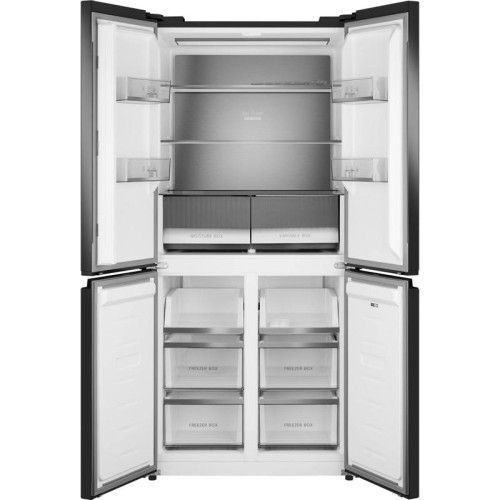 Холодильник Weissgauff WCD 450 Rock Glass NoFrost Inverter 3-хкамерн. графит темный