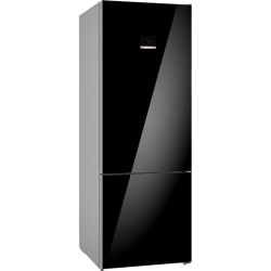 Холодильник BOSCH KGN56LB31U Full NoFrost, Serie   6, Габариты 193x70x80, Общий пол. объем: 559 л. (х:417, м:142), Черное стекло,Цифровой LCD дисплей,, Multi Airflow, AirFresh Filter, Боковое LED освещение и точечное для зон свежести, Полки EasyAccess, От