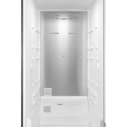 Холодильник MIDEA/ MDK/Холодильник MIDEA, отдельностоящий, полезный объем 386 л (263/123), Full No Frost, металлическая панель Metall Cooling, сенсорное управление, дисплей, 3D LED освещение, энергоэффективность А++, цвет черный