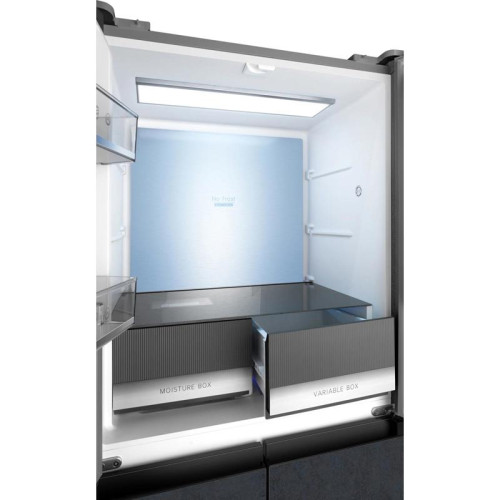 Холодильник Weissgauff WCD 450 Rock Glass NoFrost Inverter 3-хкамерн. графит темный