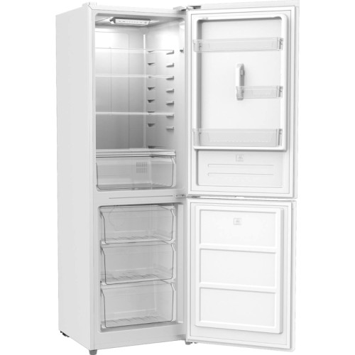 Отдельностоящий холодильник EVELUX, объем 290 л, объем холодильной камеры 201, объем морозильной камеры 89, цифровой дисплей, LED освещение, NoFrost, перенавешиваемые двери, энергоэффективность А+, уровень шума 41 дБ, цвет белый