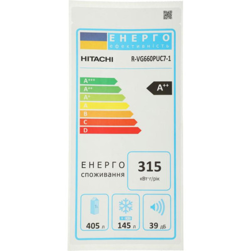 Холодильник Hitachi R-VG660PUC7-1 GBK 2-хкамерн. черный стекло инвертер