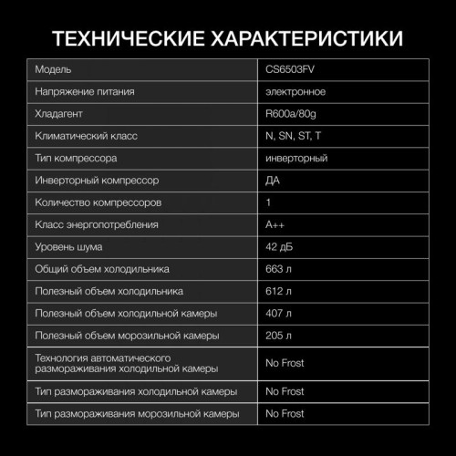 Холодильник Hyundai CS6503FV 2-хкамерн. нержавеющая сталь инвертер