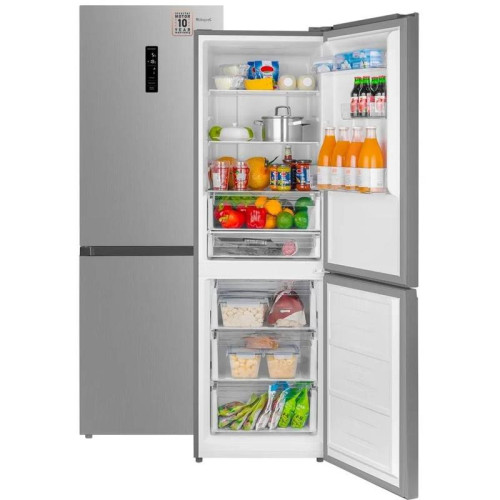 Холодильник Weissgauff WRK 185 Total NoFrost Inverter Inox 2-хкамерн. нержавеющая сталь инвертер
