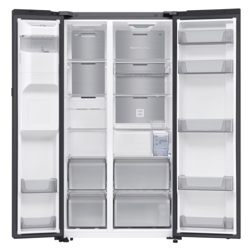 Холодильник Samsung/ Volume: 634l. HxWxD: 178 X 91 X 72 cm. Color: Black graphite. Total No Frost with multithreaded All-Around Cooling. Metal Cooling cooling in the refrigerator and freezer. Internal digital display. Automatic door opening. LED lighting 