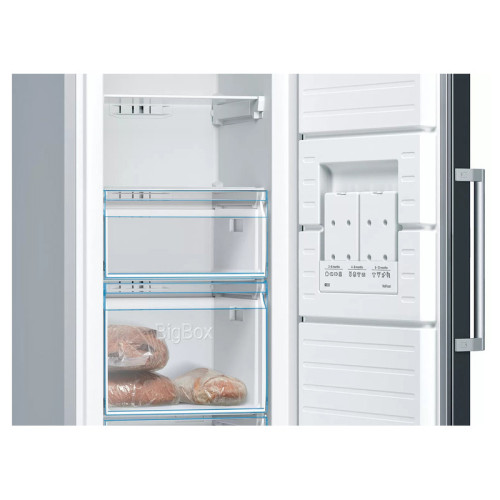 Холодильник BOSCH KGN86AI32U Full NoFrost, Serie   6, Габариты 186x86x81, Общий пол. объем: 619 (х:479, м:140), Нерж. сталь с легкой очисткой, Цифровой LCD дисплей, Внешние высокие металлические ручки, Multi Airflow, AirFresh Filter, Верхнее LED освещение