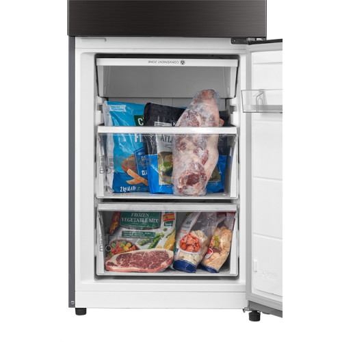 Холодильник MIDEA/ Габариты (ВхШхГ), мм: 2018х595х660, Инверторный компрессор, класс энергопотребления А++, Full No Frost, Управление через приложение MSmartHome и Wi-Fi, Полезный объём 360л (холодильная камера 256л/морозильная камера 104л), Цвет: чёрный