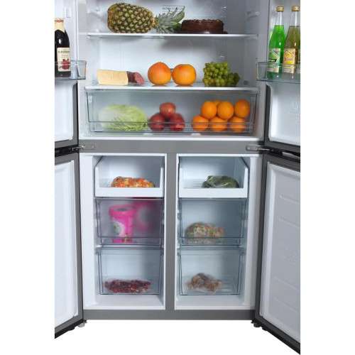 Холодильник Hyundai CM5005F 3-хкамерн. черное стекло инвертер