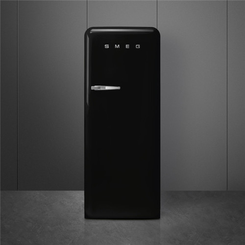 Холодильник SMEG/ Отдельностоящий однодверный холодильник,стиль 50-х годов, 60 см, черный, петли справа