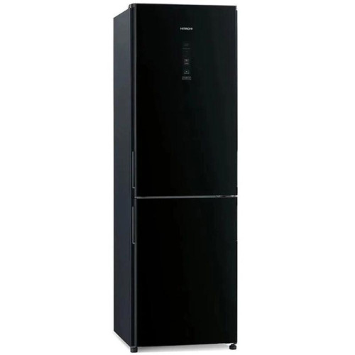 Холодильник Hitachi R-BG410PUC6X GBK 2-хкамерн. черный стекло инвертер