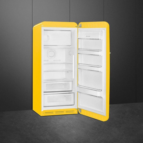 Холодильник SMEG/ Холодильник SMEG, отдельностоящий, стиль 50-х, однокамерный, внутренняя морозильная камера, объем 270 л, инверторный компрессор, энергоэффективность С, цвет желтый