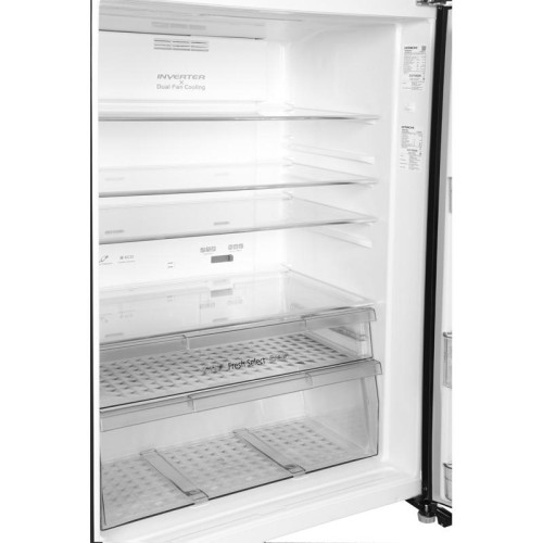 Холодильник Hitachi R-VG660PUC7-1 GBK 2-хкамерн. черный стекло инвертер