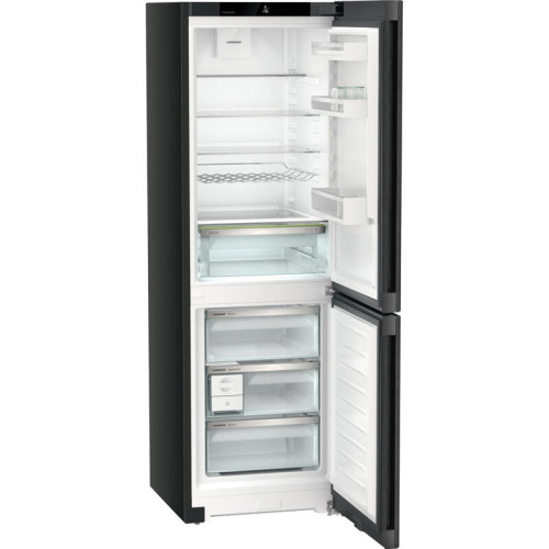 Холодильники LIEBHERR/ Plus, EasyFresh 1 контейнер, МК NoFrost, 3 контейнера МК, в. 185,5 см, ш. 60 см, класс ЭЭ A++, внутренние ручки, Black Steel