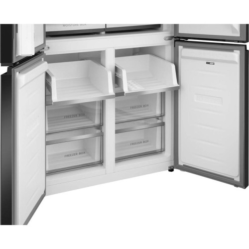Холодильник Weissgauff WCD 450 Rock Glass NoFrost Inverter 3-хкамерн. графит темный
