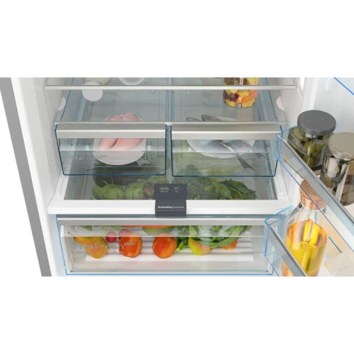 Холодильник BOSCH KGN56LB31U Full NoFrost, Serie   6, Габариты 193x70x80, Общий пол. объем: 559 л. (х:417, м:142), Черное стекло,Цифровой LCD дисплей,, Multi Airflow, AirFresh Filter, Боковое LED освещение и точечное для зон свежести, Полки EasyAccess, От