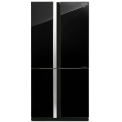 Холодильник Sharp/ 183x89.2x77.1 см, объем камер 394+211, No Frost, морозильная камера снизу,черный