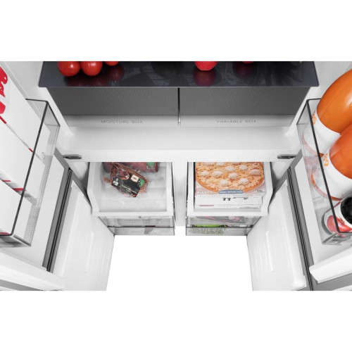 Холодильник Weissgauff WCD 450 Rock Glass NoFrost Inverter 3-хкамерн. графит темный
