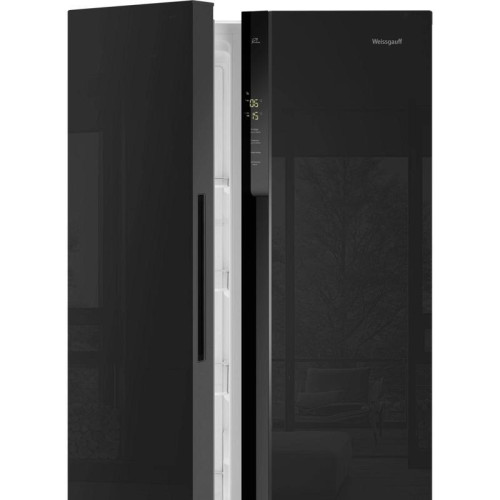 Холодильник Weissgauff WSBS 500 Inverter NoFrost 2-хкамерн. черный стекло инвертер