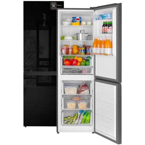 Холодильник Weissgauff WRK 185 Total NoFrost Inverter Black Glass 2-хкамерн. черный инвертер
