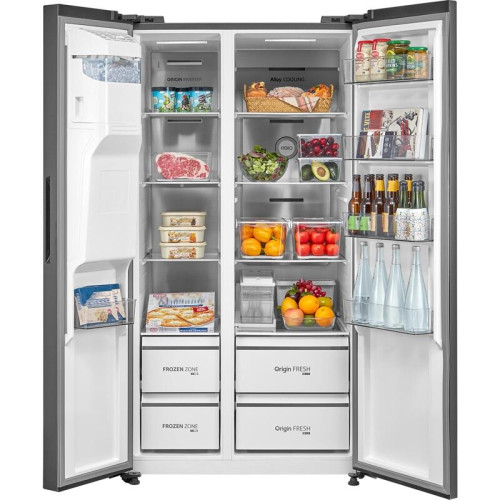 Холодильник Toshiba/ Холодильник Toshiba, Side-by-Side, ВхШхГ 1775х910х698 мм, полезный объем 582 л (380 + 202), Full No Frost, инверторный компрессор, антибактериальный модуль PureBio, металлическая задняя стенка, LED подсветка, автоматический льдогенера