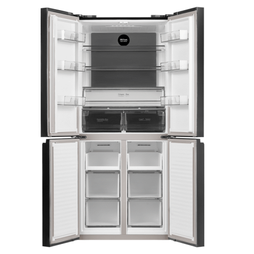 Холодильник MAUNFELD/ Холодильник Cross Door, 181х78.5х63 см, Total No Frost, иверторный компрессор, сесорное управление, полезный объем 405 л, светодиодное освещение, цвет: черная нержавеющая сталь