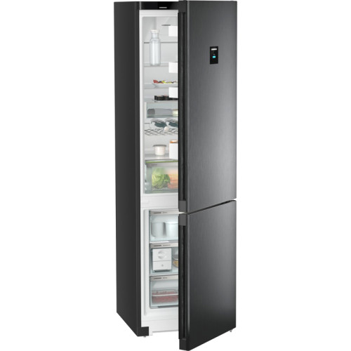 Холодильники LIEBHERR/ Plus, EasyFresh, МК NoFrost, 3 контейнера МК, в. 201,5 см, ш. 60 см, класс ЭЭ A++, внутренние ручки, двери BlackSteel, дисплей на двери