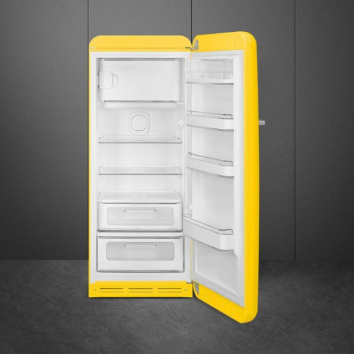 Холодильник SMEG/ Холодильник SMEG, отдельностоящий, стиль 50-х, однокамерный, внутренняя морозильная камера, объем 270 л, инверторный компрессор, энергоэффективность С, цвет желтый