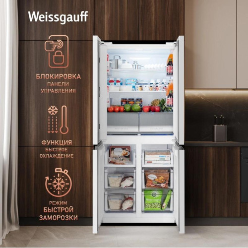 Холодильник Weissgauff WCD 450 W NoFrost Inverter 3-хкамерн. белый