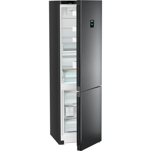 Холодильники LIEBHERR/ Plus, EasyFresh, МК NoFrost, 3 контейнера МК, в. 201,5 см, ш. 60 см, класс ЭЭ A++, внутренние ручки, двери BlackSteel, дисплей на двери