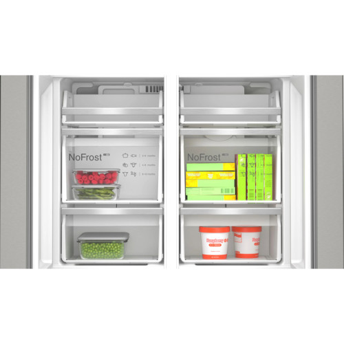 Series 6, холодильник French Door, 1800х905х731 мм, объем камер 574 (375+199) литров, side by side, Full NoFrost,  Диспенсер для льда и воды, LED освещение, 2 ящика для овощей и фруктов MultiBox, класс энергопотребления А++, раздельная регулировка темпера