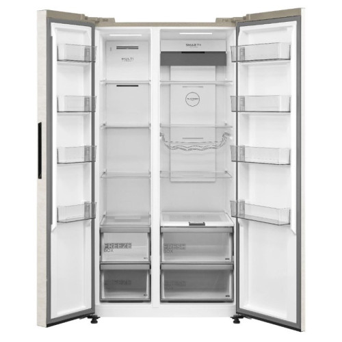 Холодильник Side-by-Side Midea/ Холодильник Side-by-Side Midea, инверторный компрессор, Full NoFrost, дисплей, управление через приложение, полезный объем 604 л, холодильная камера 384 л, морозильная камера 220 л, Duo Control, зона регулируемой влажности,