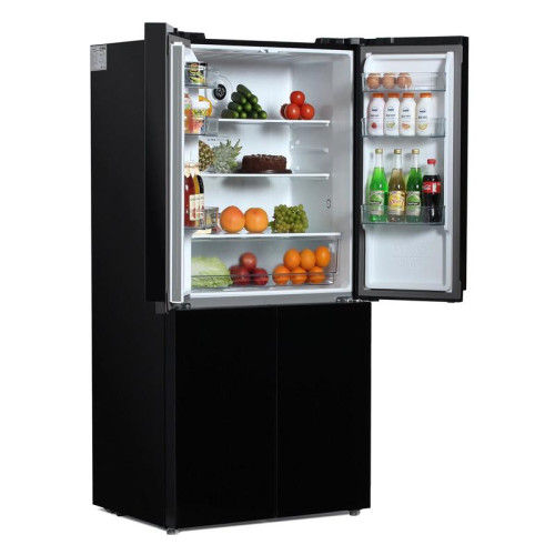 Холодильник Hyundai CM5005F 3-хкамерн. черное стекло инвертер