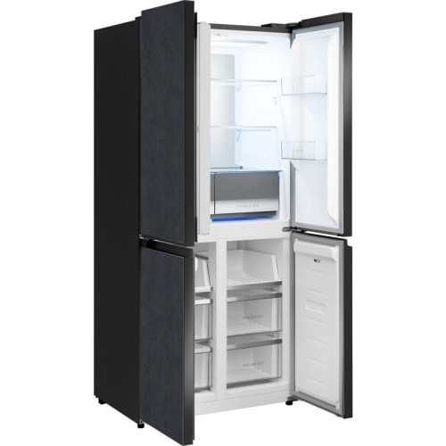 Холодильник Weissgauff WCD 450 Rock Glass NoFrost Inverter 3-хкамерн. графит темный