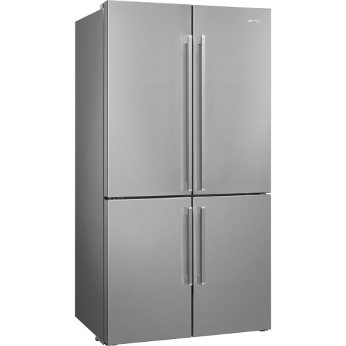 Холодильник SMEG/ Холодильник SMEG, отдельностоящий, 4-х дверный, LED дисплей, антибактериальное покрытие, конвекция, инверторный компрессор, сигнал повышения температуры, сигнал открытой дверцы, полный Nofrost, энергоэффективность Е, цвет нержавеющая ста