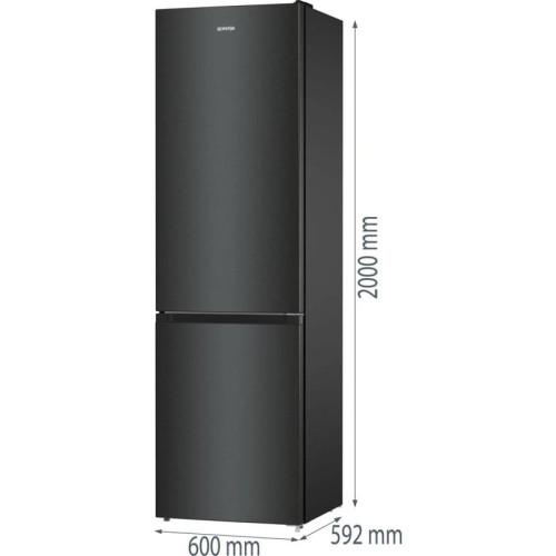 Холодильник Gorenje NRK6202EBXL4 2-хкамерн. черный мат.