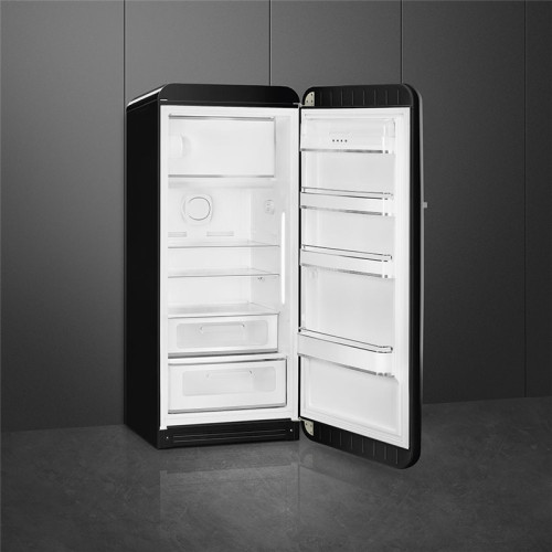 Холодильник SMEG/ Отдельностоящий однодверный холодильник,стиль 50-х годов, 60 см, черный, петли справа