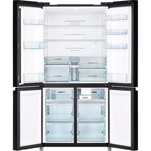 Холодильник Hitachi R-WB720PUC1 GPW 3-хкамерн. белый/черный инвертер