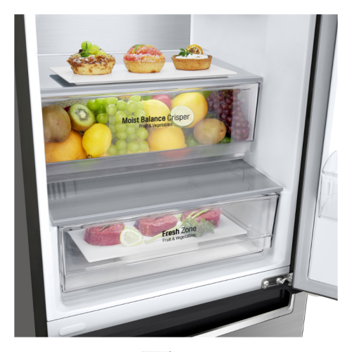 Холодильник LG/ Холодильник LG, отдельностоящий, ВхШхГ 2030х595х682 мм, объем 384 (277+107) л, внешний LED дисплей, Total No Frost, LED освещение, зона свежести, технология DoorCooling, Multi Air Flow, инверторный компрессор, энергоэффективность А+, цвет 