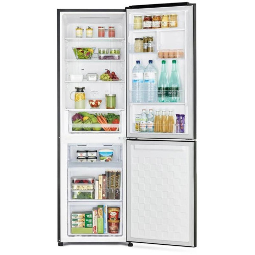 Холодильник Hitachi R-BG410PUC6 GBK 2-хкамерн. черный стекло инвертер