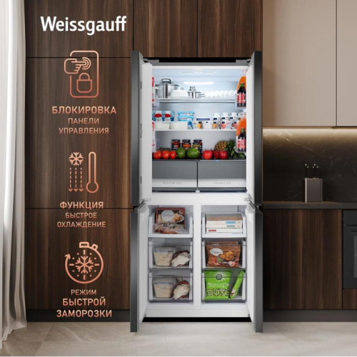 Холодильник Weissgauff WCD 450 BEG NoFrost Inverter 3-хкамерн. бежевый