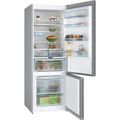 Холодильник BOSCH KGN56LB31U Full NoFrost, Serie   6, Габариты 193x70x80, Общий пол. объем: 559 л. (х:417, м:142), Черное стекло,Цифровой LCD дисплей,, Multi Airflow, AirFresh Filter, Боковое LED освещение и точечное для зон свежести, Полки EasyAccess, От