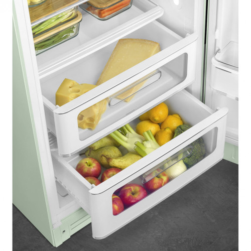 Холодильник SMEG/ Холодильник SMEG, отдельностоящий, стиль 50-х, однокамерный, внутренняя морозильная камера, объем 270 л, инверторный компрессор, энергоэффективность С, цвет пастельный зеленый