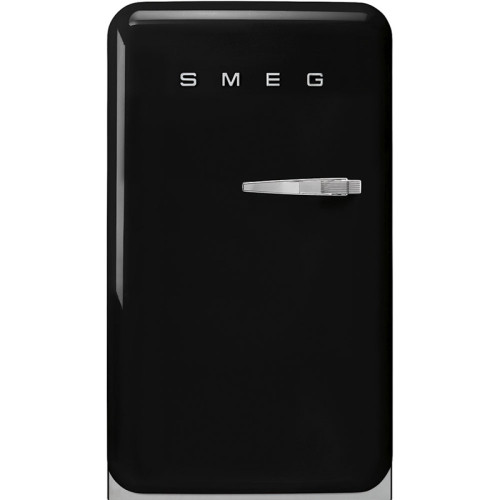 Холодильник SMEG/ Отдельностоящий однодверный холодильник, 54,5 см, черный, дверной упор слева