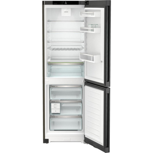 Холодильники LIEBHERR/ Plus, EasyFresh 1 контейнер, МК NoFrost, 3 контейнера МК, в. 185,5 см, ш. 60 см, класс ЭЭ A++, внутренние ручки, Black Steel